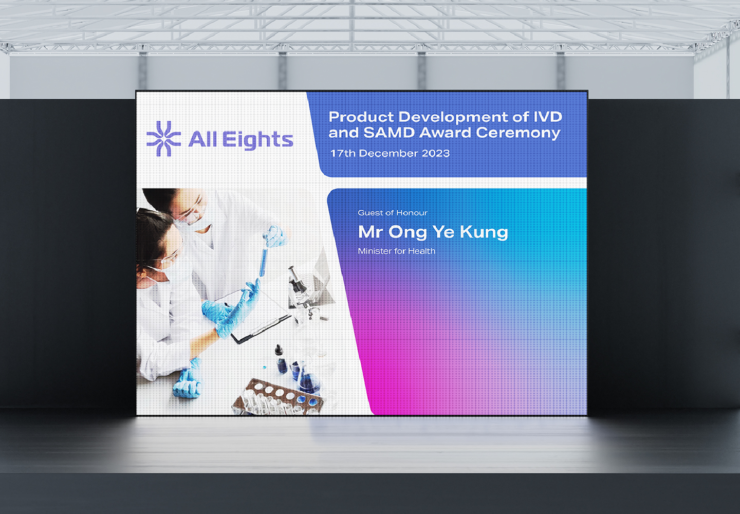 Clinical Diagnostics External facing Stage Backdrop