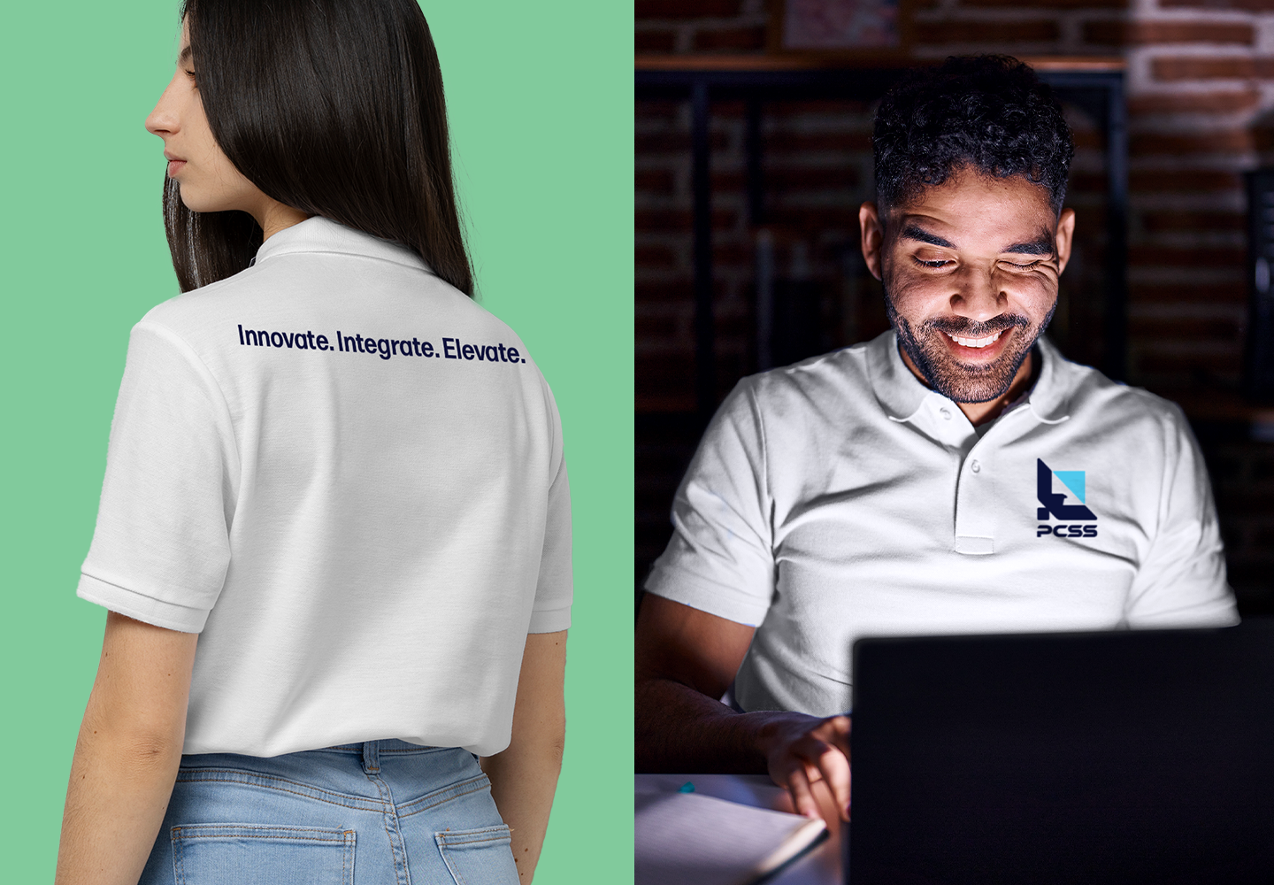 Technology and Telecommunications Branding: field polo shirts